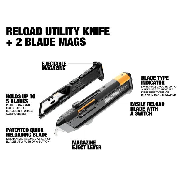 Toughbuilt Cuttermesser mit Klingenmagazin | Reload Utility Knife